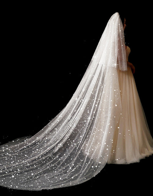 Load image into Gallery viewer, Bridal Wedding Dress Long Tail Luxury Super Fairy Wedding Veil
