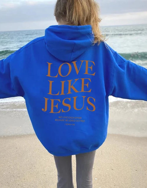 Load image into Gallery viewer, Love like Jesus Inspirational Christian Hoodie Faith Based Religious Hoodies Christian Apparel Bible Verse Jesus Sweatshirt Top
