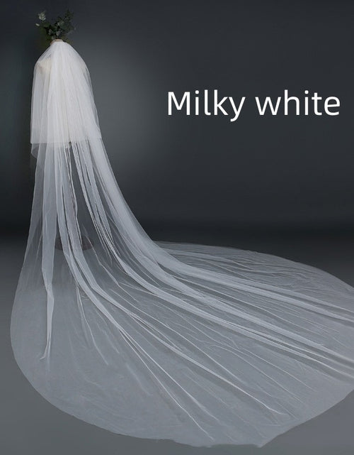 تحميل الصورة إلى عارض المعرض، Bridal Wedding Veil Widened Tail
