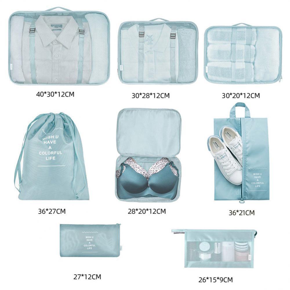 8-piece Set Luggage Divider Bag Travel Storage Clothes Underwear Shoes Organizer Packing Cube Bag 2668south