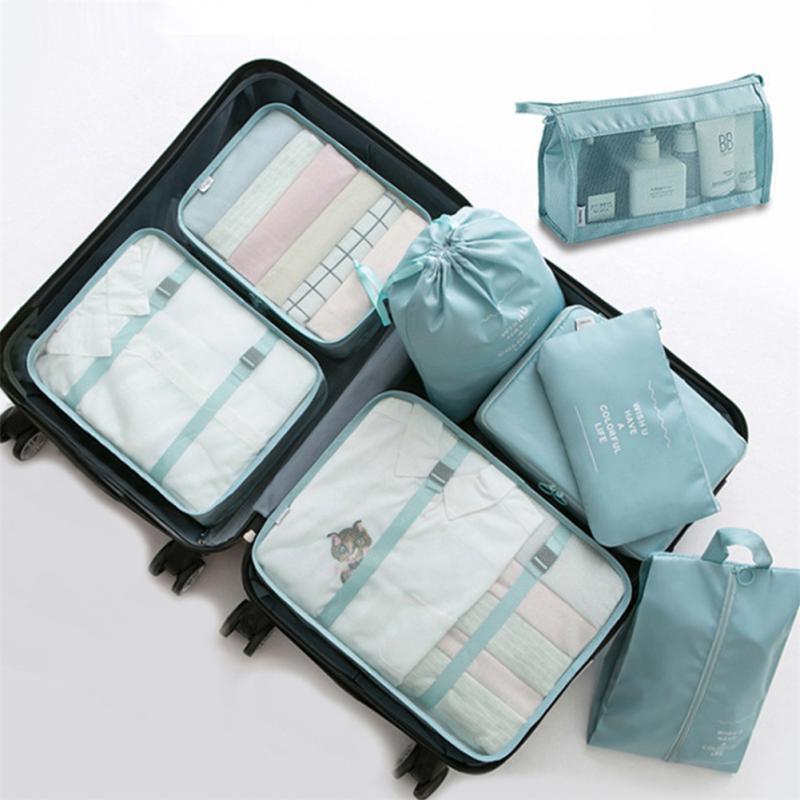 8-piece Set Luggage Divider Bag Travel Storage Clothes Underwear Shoes Organizer Packing Cube Bag 2668south