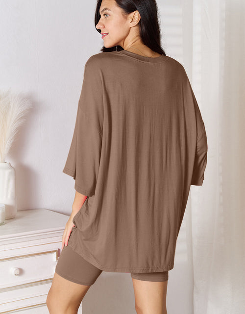 Load image into Gallery viewer, Basic Bae Full Size Soft Rayon Three-Quarter Sleeve Top and Shorts Set
