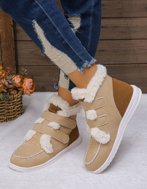 Load image into Gallery viewer, Faux Fur Round Toe Flat Boots
