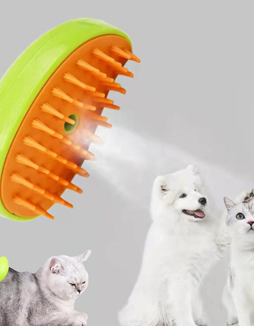 Load image into Gallery viewer, Steamy Dog Brush Electric Spray Cat Hair Brush 3 In1 Dog Steamer Brush for Massage Pet Grooming Removing Tangled and Loose Hair
