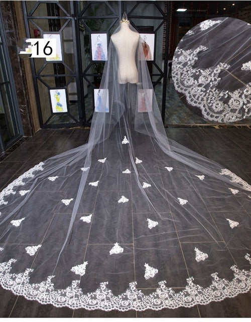 Load image into Gallery viewer, Bridal Wedding Dress Long Tail Luxury Super Fairy Wedding Veil
