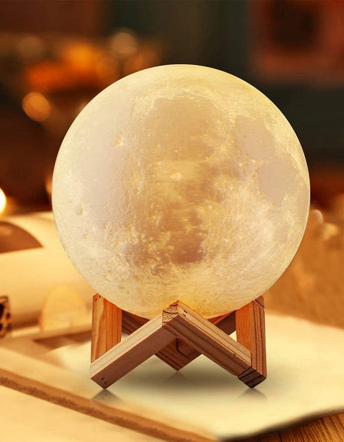 Load image into Gallery viewer, 8Cm Moon Lamp LED Night Light Battery Powered with Stand Starry Lamp Bedroom Decor Night Lights Kids Gift Moon Lamp 2668south
