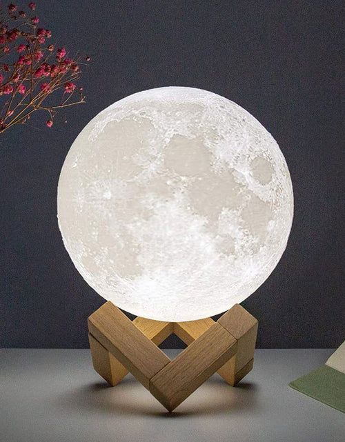 Load image into Gallery viewer, 8Cm Moon Lamp LED Night Light Battery Powered with Stand Starry Lamp Bedroom Decor Night Lights Kids Gift Moon Lamp 2668south
