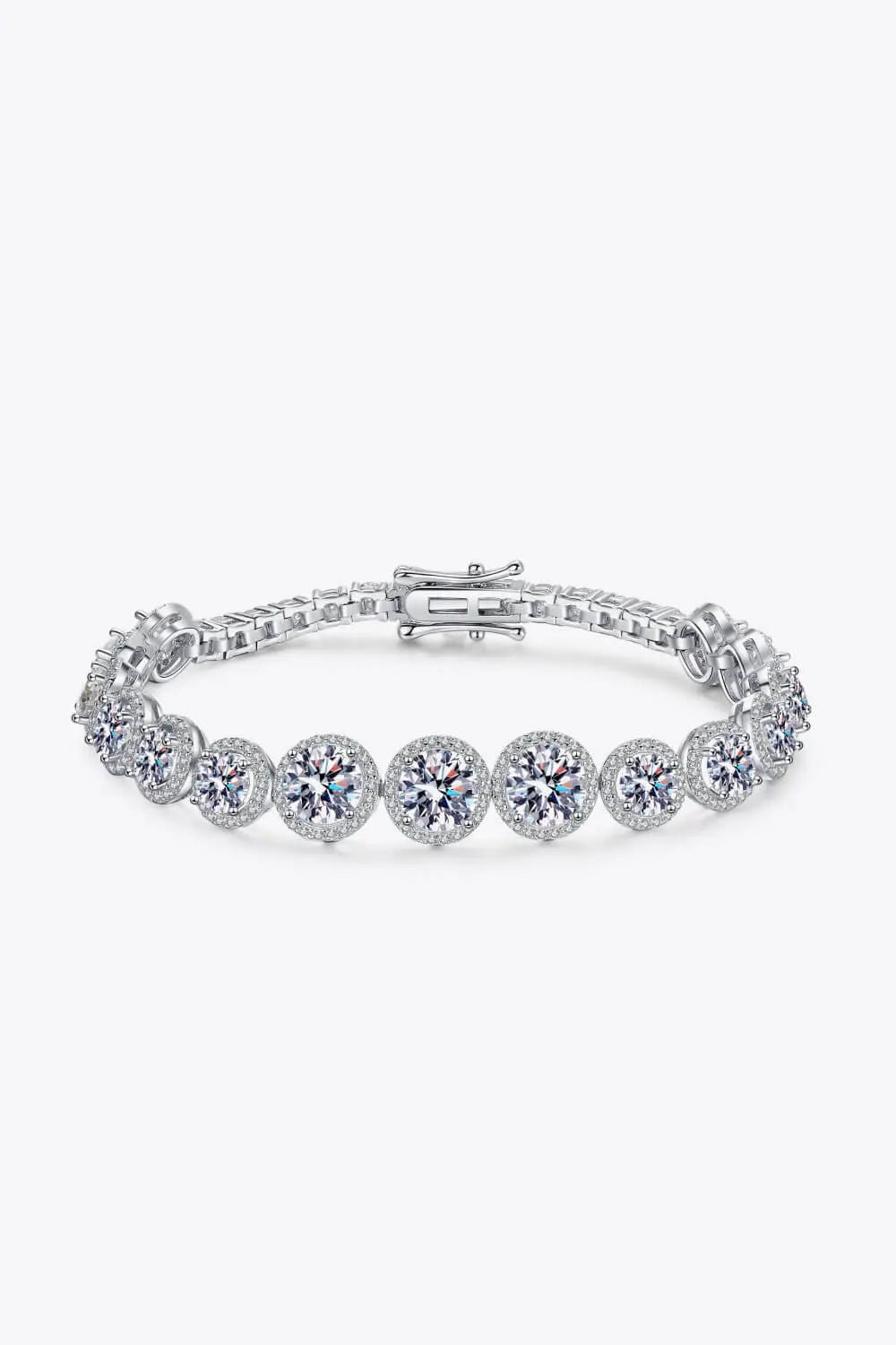 925 Sterling Silver 10.4 Carat Moissanite Bracelet 2668south