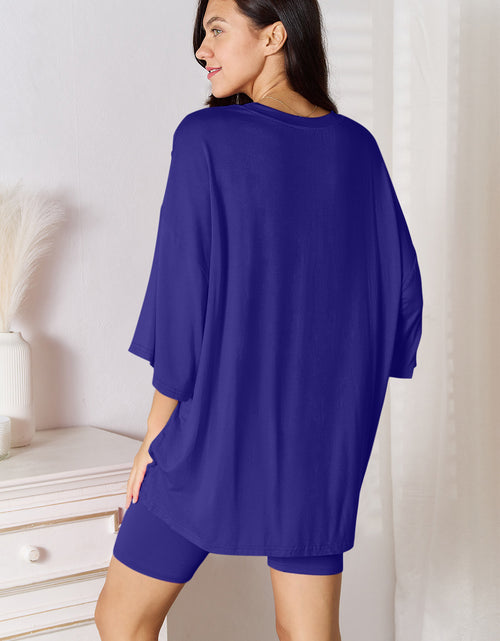 Load image into Gallery viewer, Basic Bae Full Size Soft Rayon Three-Quarter Sleeve Top and Shorts Set
