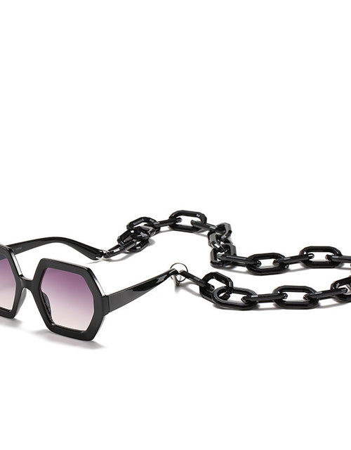 Load image into Gallery viewer, Personality Chain Sunglasses Exaggerated Octagonal Sunglasses
