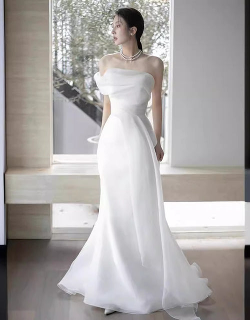 Load image into Gallery viewer, French Off-shoulder Light Wedding Dress Bride
