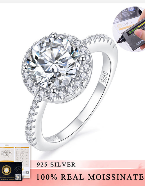 Load image into Gallery viewer, Round Bag Full Diamond S925 Silver 18K Gold Plating Mosanite Diamond Ring Female My Store
