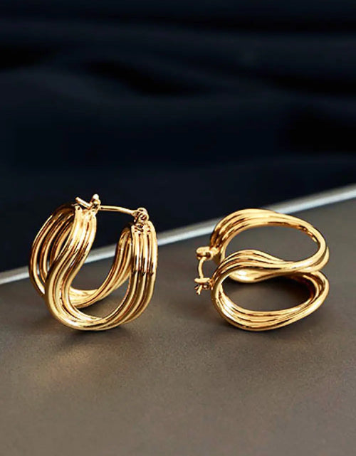 Load image into Gallery viewer, U-Shaped Hoop Earrings Trendsi
