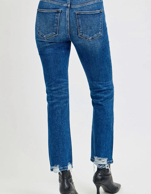 Load image into Gallery viewer, RISEN Full Size High Rise Distressed Crop Straight Jeans Trendsi
