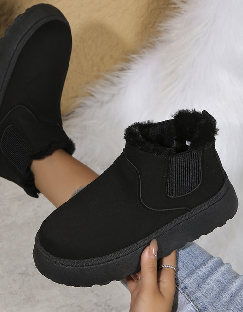 Load image into Gallery viewer, Suede Round Toe Platform Boots
