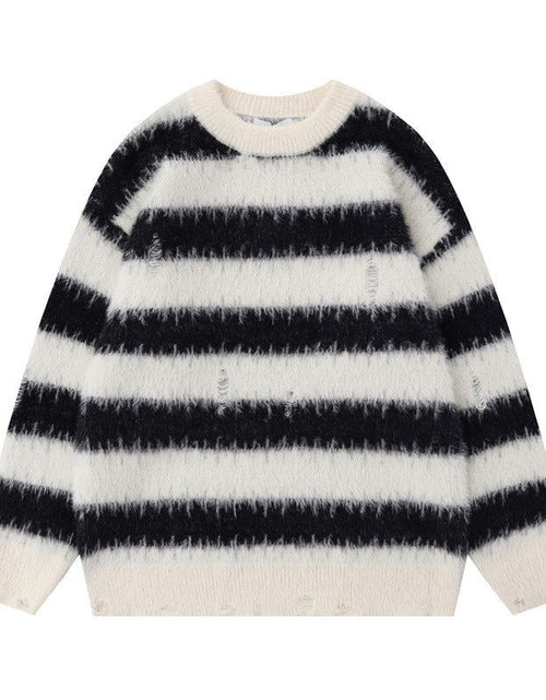 Load image into Gallery viewer, American Style Trend Contrast Color Striped Loose Sweater 2668south
