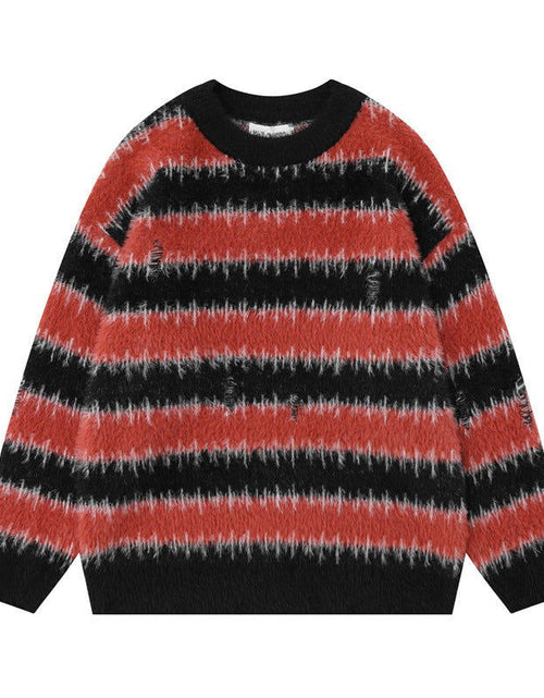 Load image into Gallery viewer, American Style Trend Contrast Color Striped Loose Sweater 2668south
