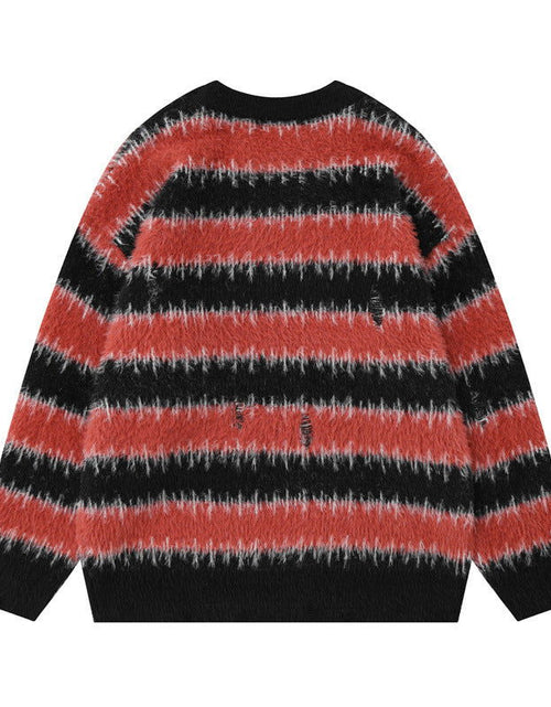 Load image into Gallery viewer, American Style Trend Contrast Color Striped Loose Sweater 2668south
