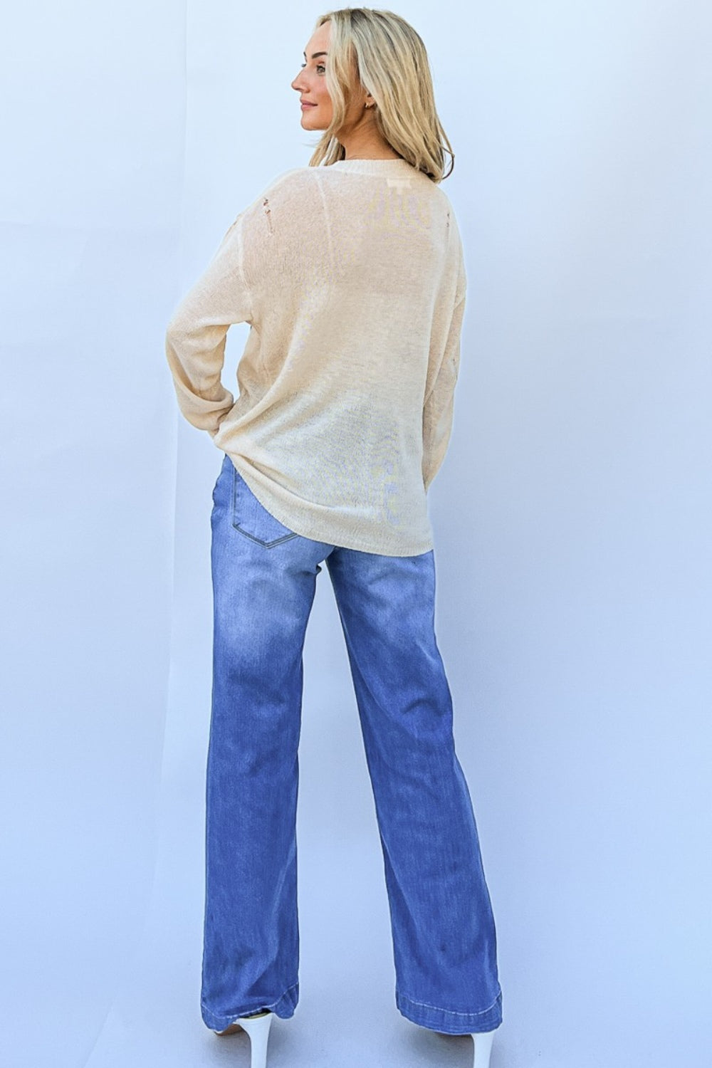 And The Why GRATEFUL Long Sleeve Knit Top 2668south