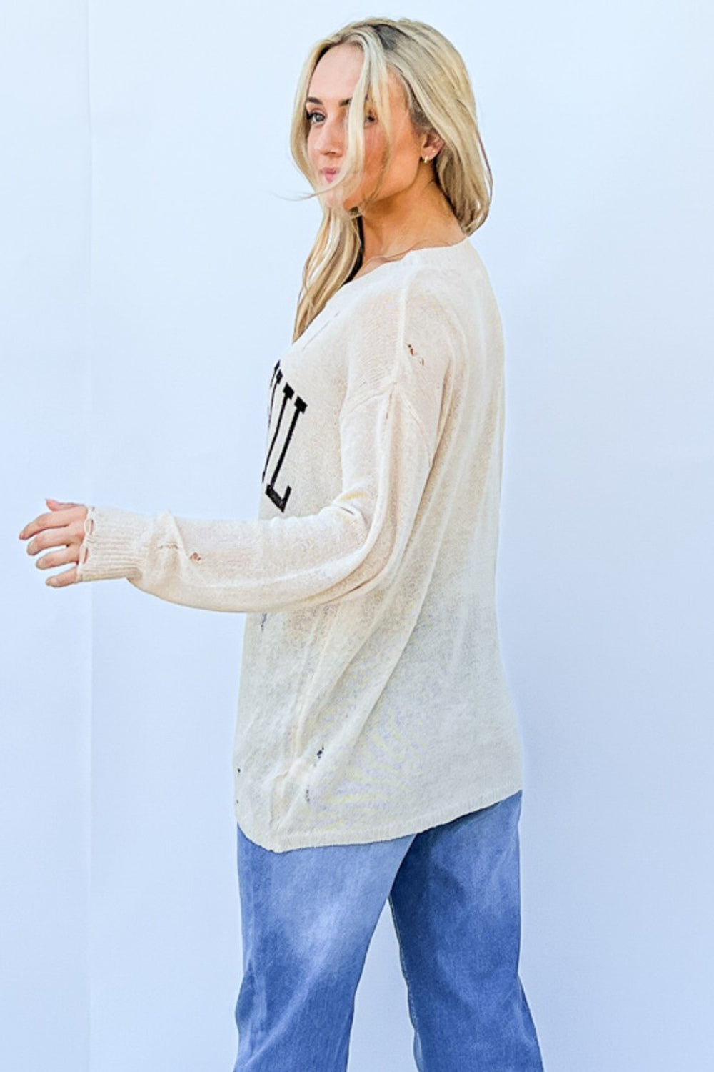 And The Why GRATEFUL Long Sleeve Knit Top 2668south