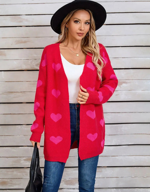 Load image into Gallery viewer, Angel Wings Heart Open Front Long Sleeve Cardigan 2668south
