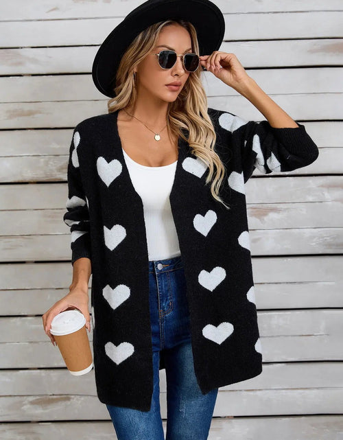 Load image into Gallery viewer, Angel Wings Heart Open Front Long Sleeve Cardigan 2668south
