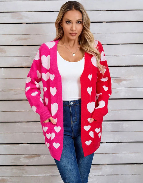 Load image into Gallery viewer, Angel Wings Heart Open Front Long Sleeve Cardigan 2668south
