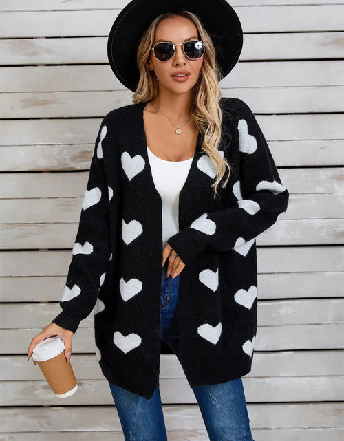 Load image into Gallery viewer, Angel Wings Heart Open Front Long Sleeve Cardigan 2668south
