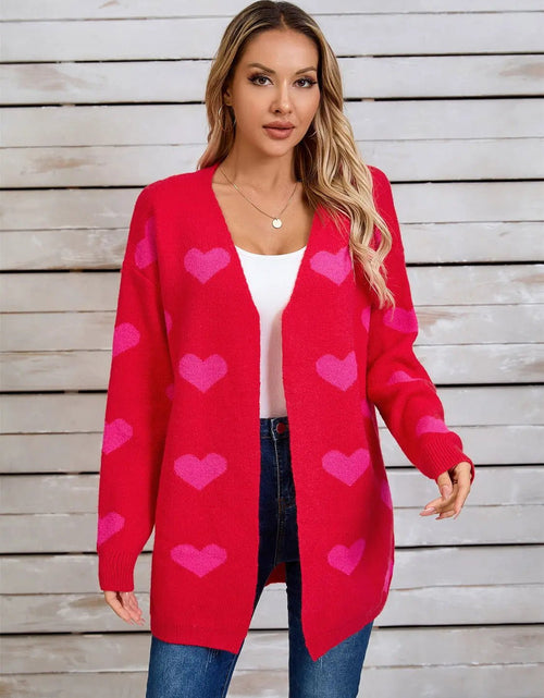 Load image into Gallery viewer, Angel Wings Heart Open Front Long Sleeve Cardigan 2668south
