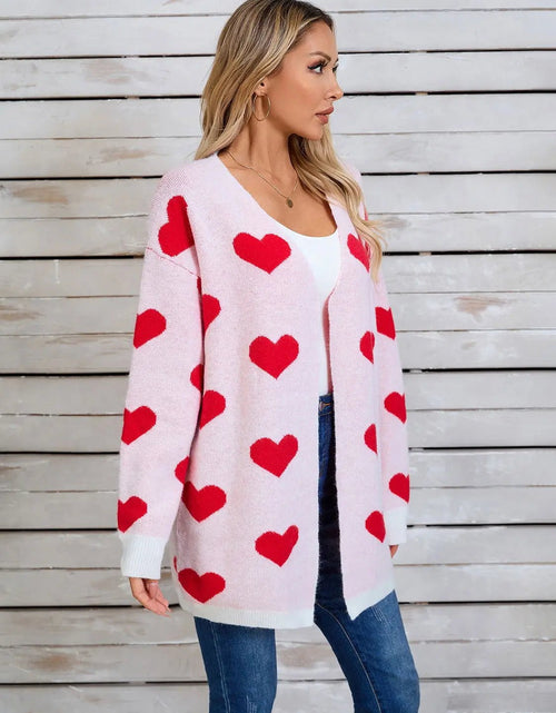 Load image into Gallery viewer, Angel Wings Heart Open Front Long Sleeve Cardigan 2668south
