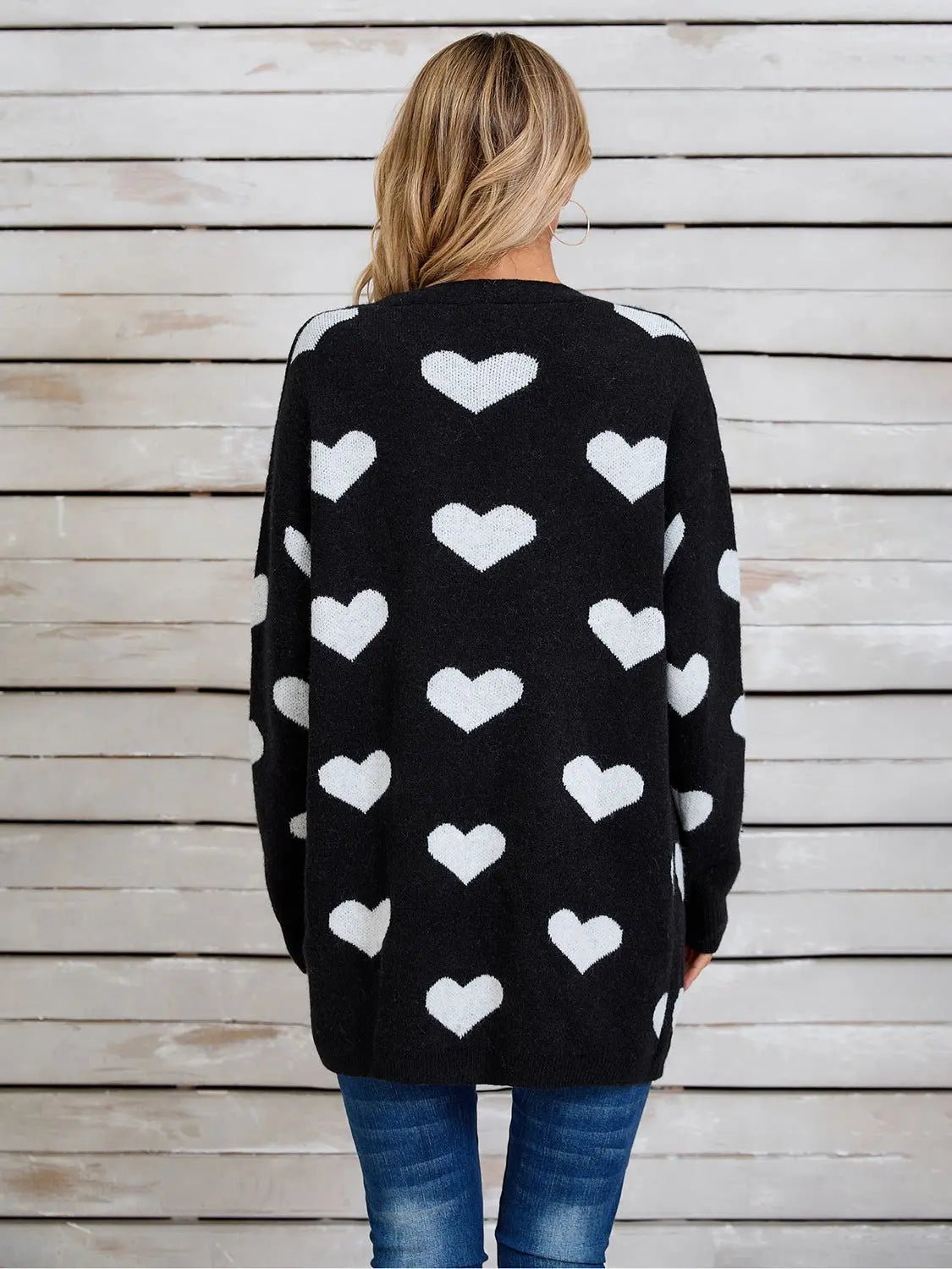 Angel Wings Heart Open Front Long Sleeve Cardigan 2668south