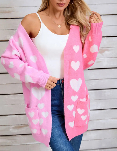 Load image into Gallery viewer, Angel Wings Heart Open Front Long Sleeve Cardigan 2668south
