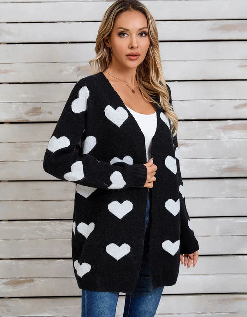 Load image into Gallery viewer, Angel Wings Heart Open Front Long Sleeve Cardigan 2668south
