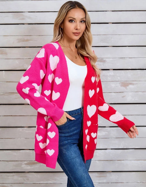 Load image into Gallery viewer, Angel Wings Heart Open Front Long Sleeve Cardigan 2668south
