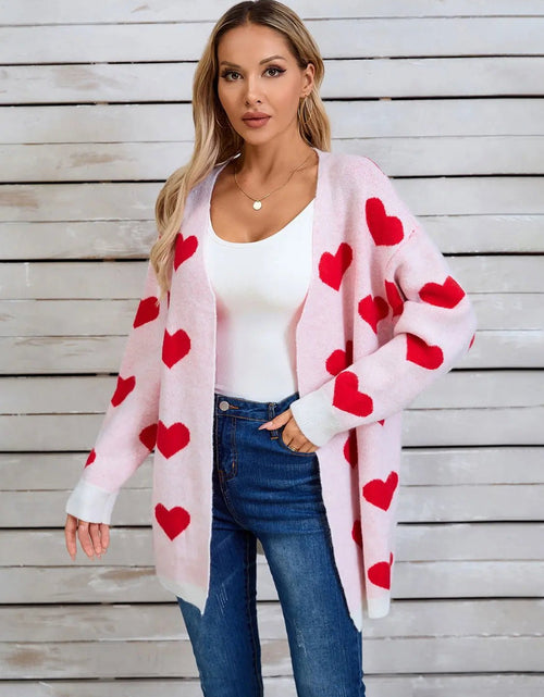 Load image into Gallery viewer, Angel Wings Heart Open Front Long Sleeve Cardigan 2668south
