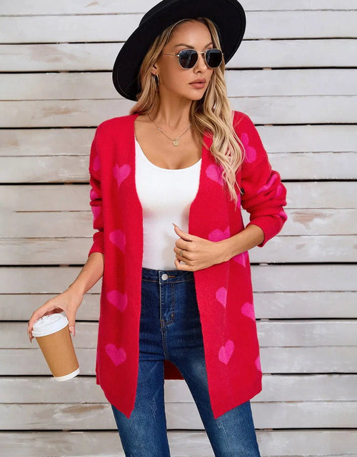 Load image into Gallery viewer, Angel Wings Heart Open Front Long Sleeve Cardigan 2668south
