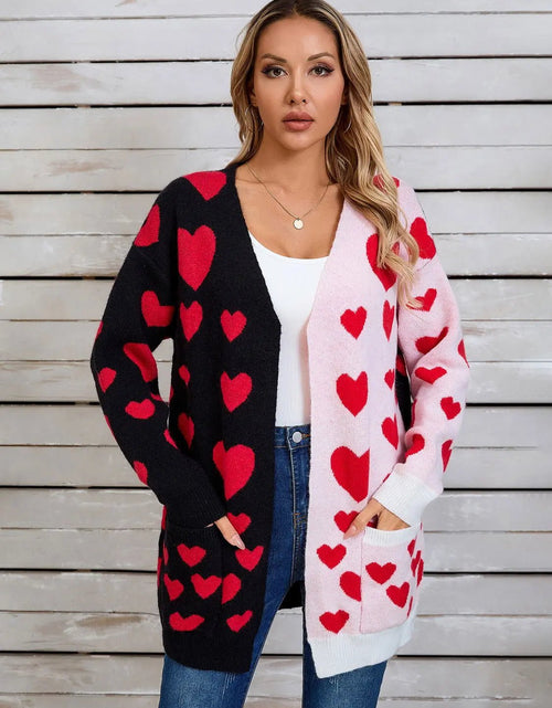 Load image into Gallery viewer, Angel Wings Heart Open Front Long Sleeve Cardigan 2668south
