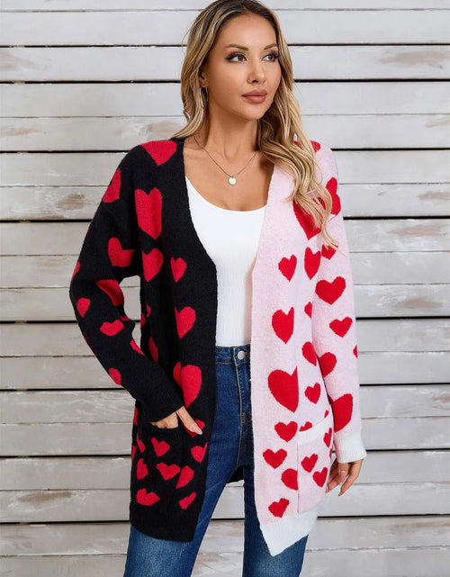 Load image into Gallery viewer, Angel Wings Heart Open Front Long Sleeve Cardigan 2668south
