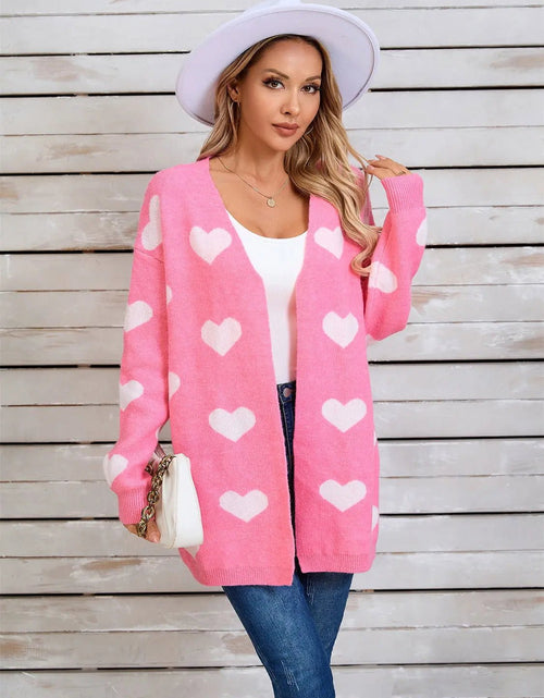 Load image into Gallery viewer, Angel Wings Heart Open Front Long Sleeve Cardigan 2668south
