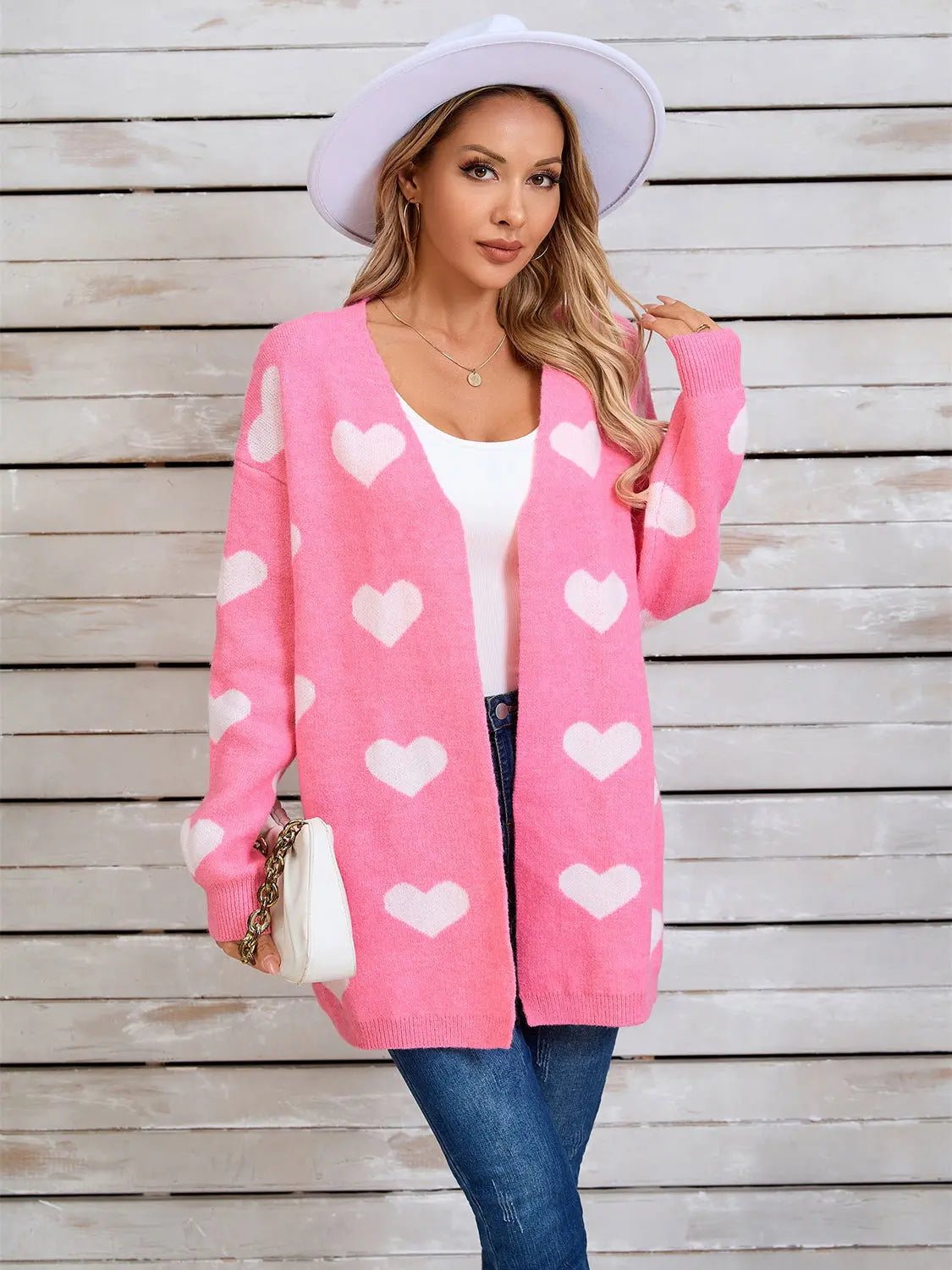 Angel Wings Heart Open Front Long Sleeve Cardigan 2668south