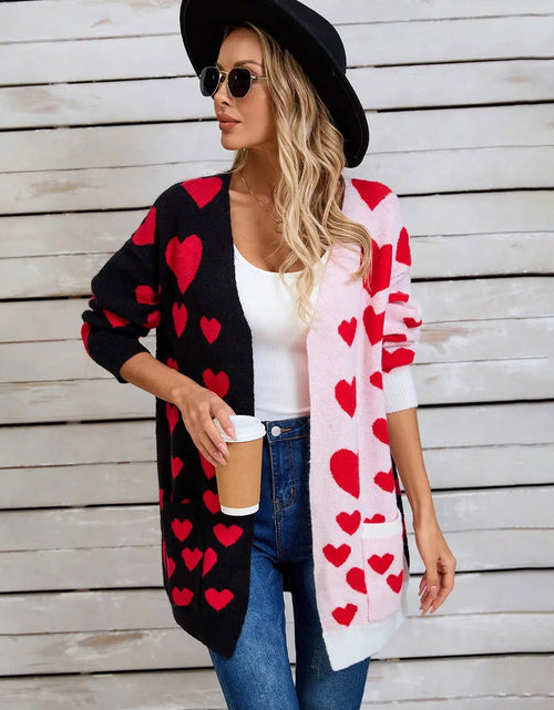 Load image into Gallery viewer, Angel Wings Heart Open Front Long Sleeve Cardigan 2668south
