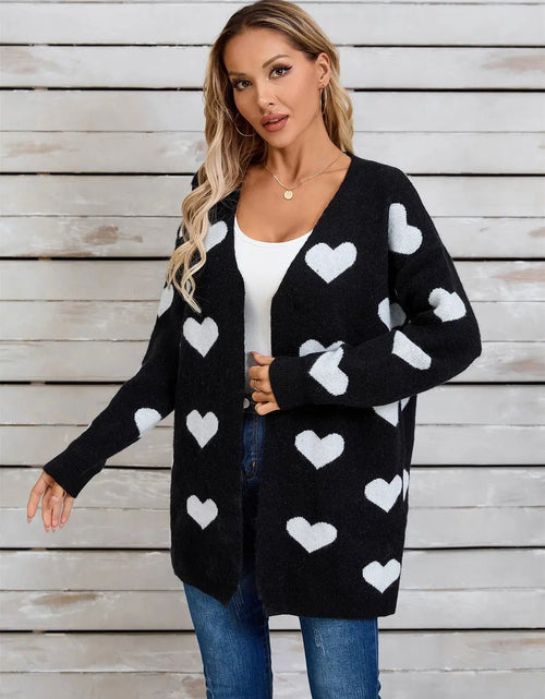 Load image into Gallery viewer, Angel Wings Heart Open Front Long Sleeve Cardigan 2668south
