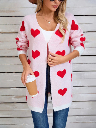 Angel Wings Heart Open Front Long Sleeve Cardigan 2668south