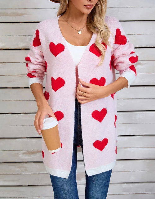 Load image into Gallery viewer, Angel Wings Heart Open Front Long Sleeve Cardigan 2668south
