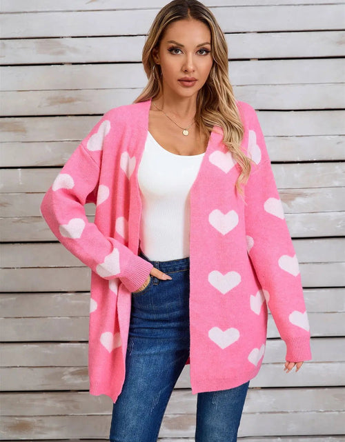 Load image into Gallery viewer, Angel Wings Heart Open Front Long Sleeve Cardigan 2668south
