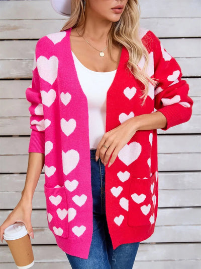 Angel Wings Heart Open Front Long Sleeve Cardigan 2668south