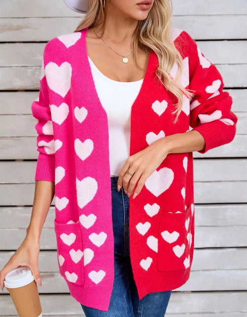 Load image into Gallery viewer, Angel Wings Heart Open Front Long Sleeve Cardigan 2668south
