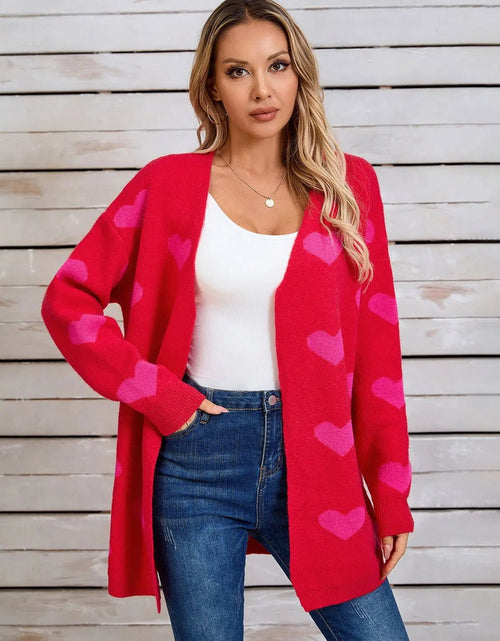 Load image into Gallery viewer, Angel Wings Heart Open Front Long Sleeve Cardigan 2668south
