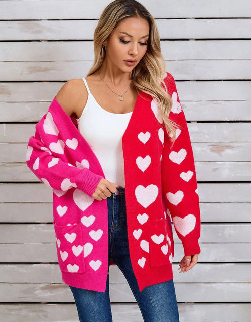 Load image into Gallery viewer, Angel Wings Heart Open Front Long Sleeve Cardigan 2668south
