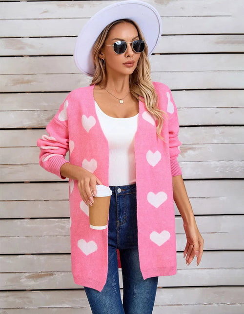 Load image into Gallery viewer, Angel Wings Heart Open Front Long Sleeve Cardigan 2668south
